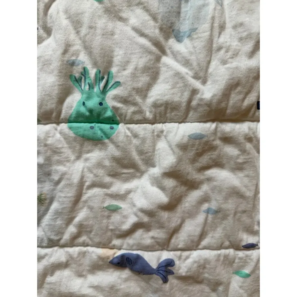 Cloud Island Target Sea Creatures Animal Fish Octopus Blue Baby Blanket Cotton